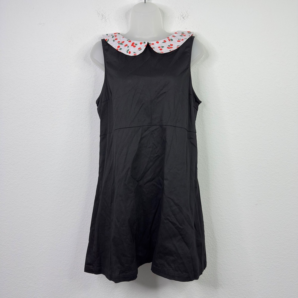Smak Parlour Dress Womens XL Black Cherry Collar Mod Retro 60s Pinup Rockabilly‎